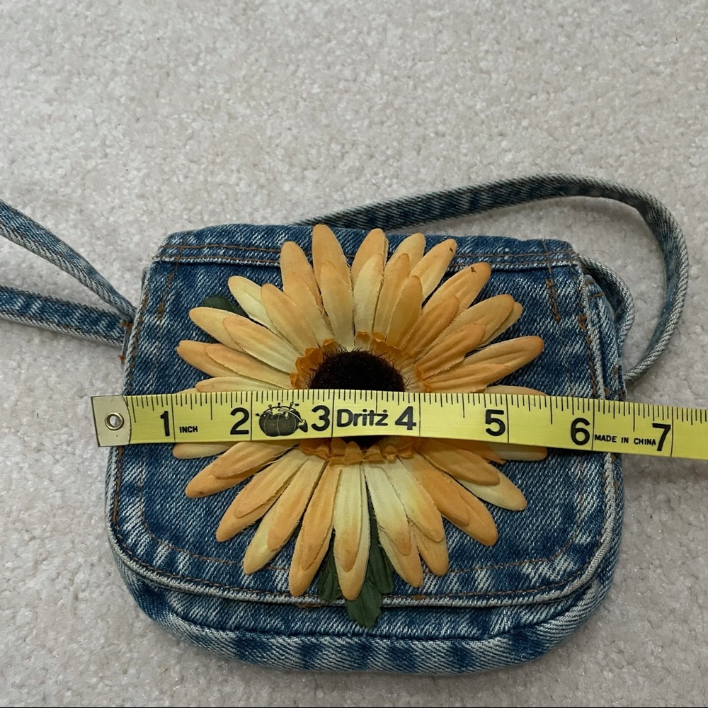 90’s Denim Sunflower Mini Purse - Picture 4 of 8